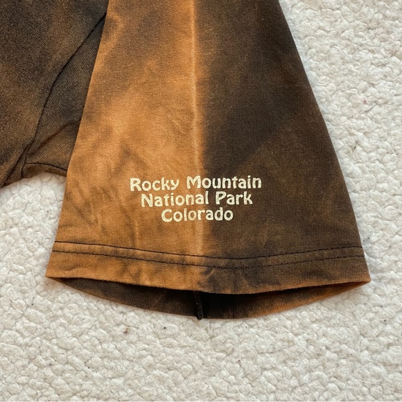 Vintage 90s Rocky Mountain Howling Wolf Nature Graphic Bleach Tie Dye Tee Large - Picture 5 of 6